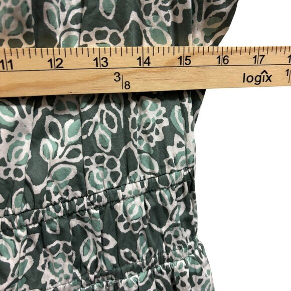 J.Crew Smocked-Waist Poplin Midi Dress Size 6 Pale Spinach Eucalyptus - Picture 4 of 8